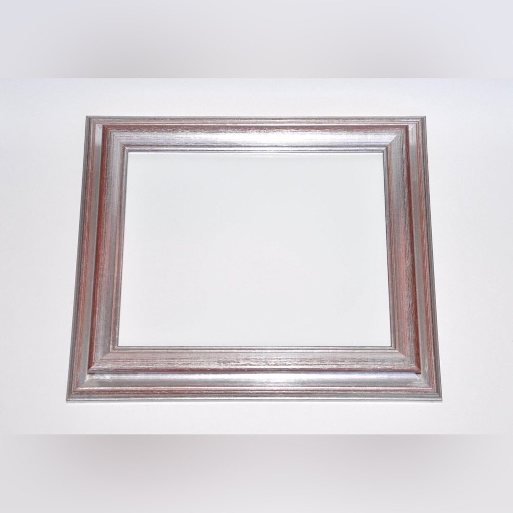 Arquati Brev Vintage Silver / Burgundy Wood Picture Frame 13.5 in x 11.5 in